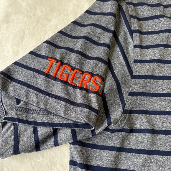 University Of Auburn Polo Shirt Mens Size 2XL Blue Striped Golf Knights Apparel - Picture 3 of 7
